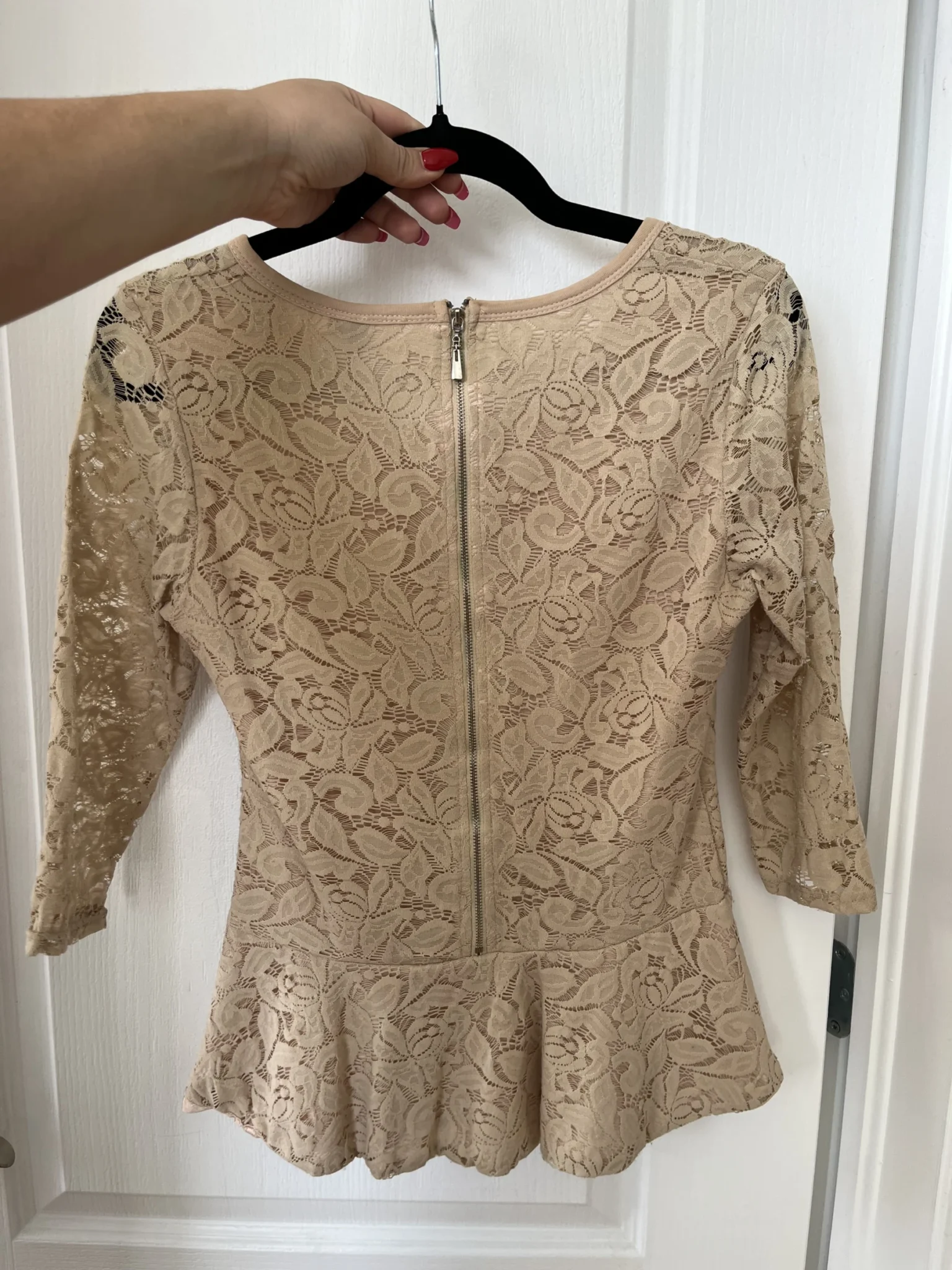 Image for Blouse en dentelles beige Giorgia taille M/L
