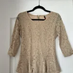 Thumbnail for Blouse en dentelles beige Giorgia taille M/L
