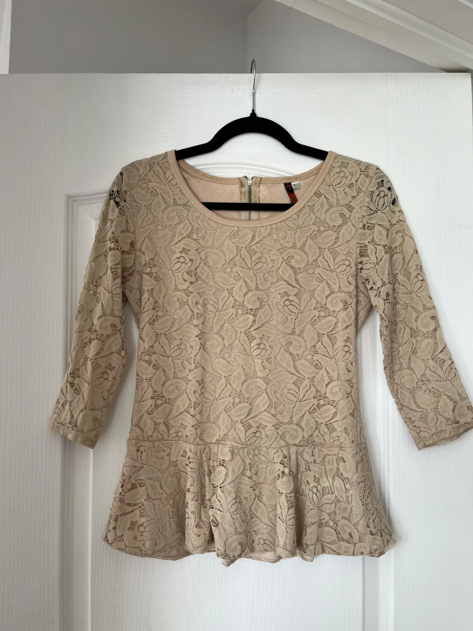 Image for Blouse en dentelles beige Giorgia taille M/L
