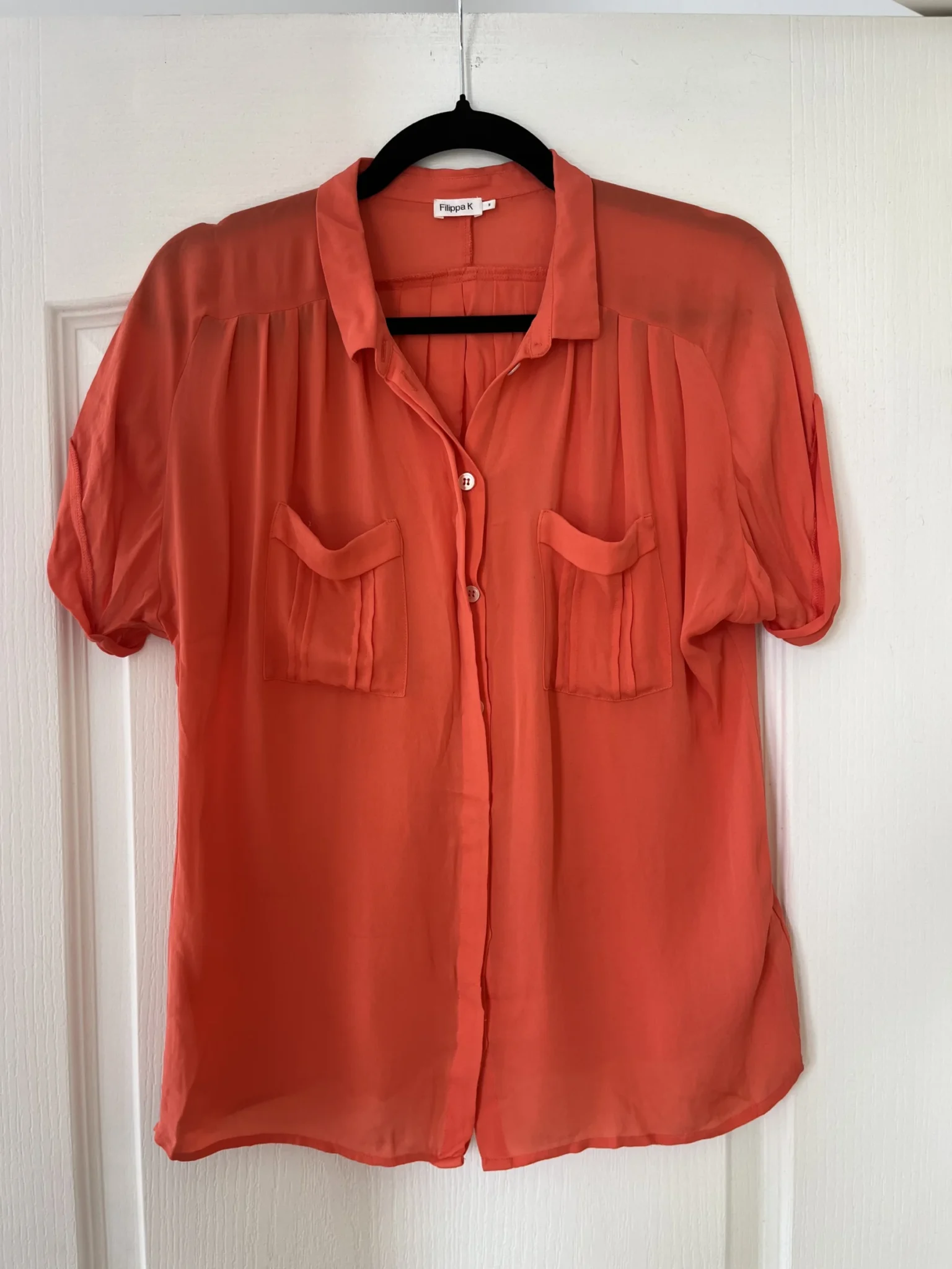 Image for Blouse Filipa Ka taille S 100% soie corail rose