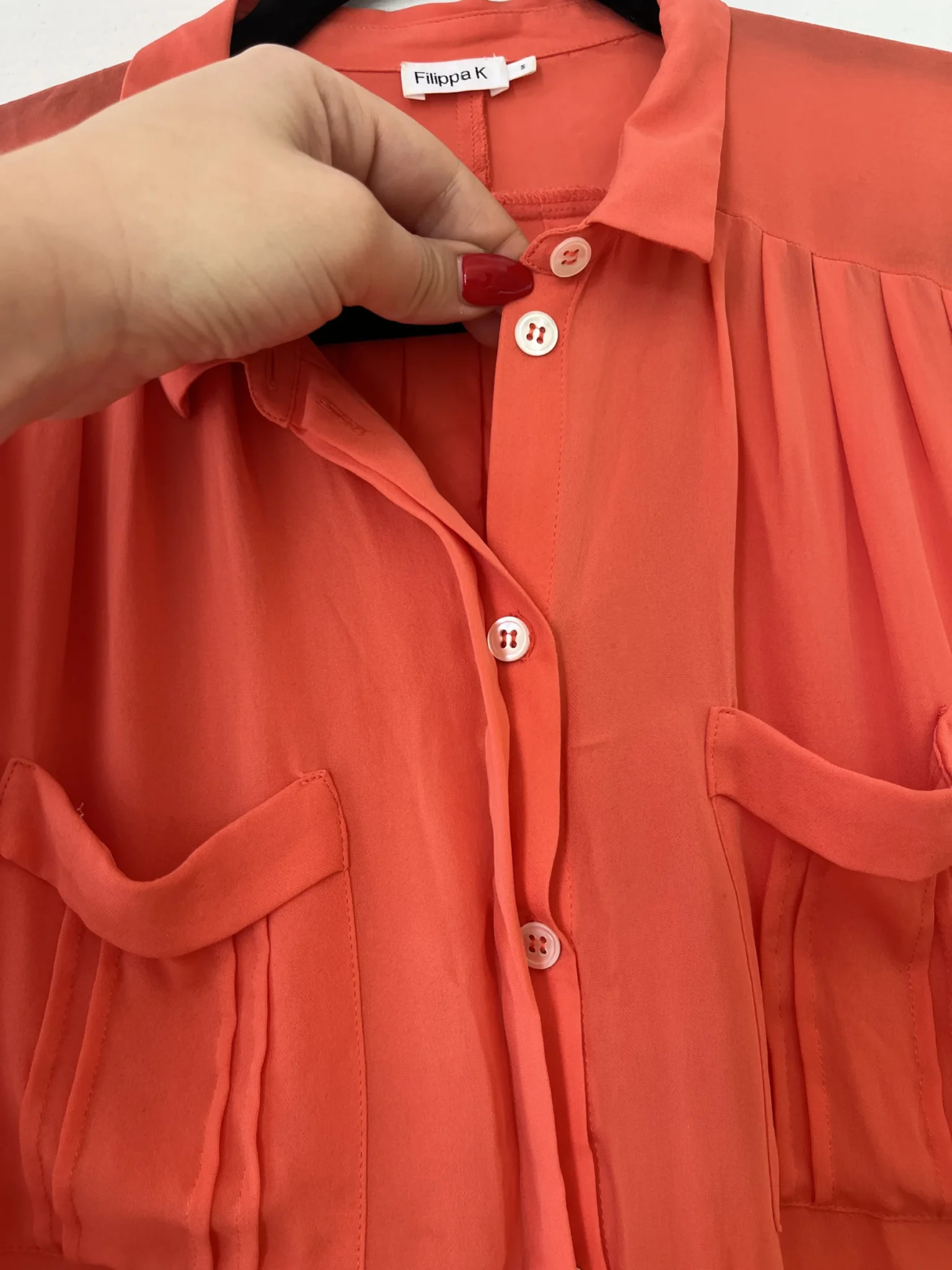 Image for Blouse Filipa Ka taille S 100% soie corail rose