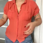 Thumbnail for Blouse Filipa Ka taille S 100% soie corail rose