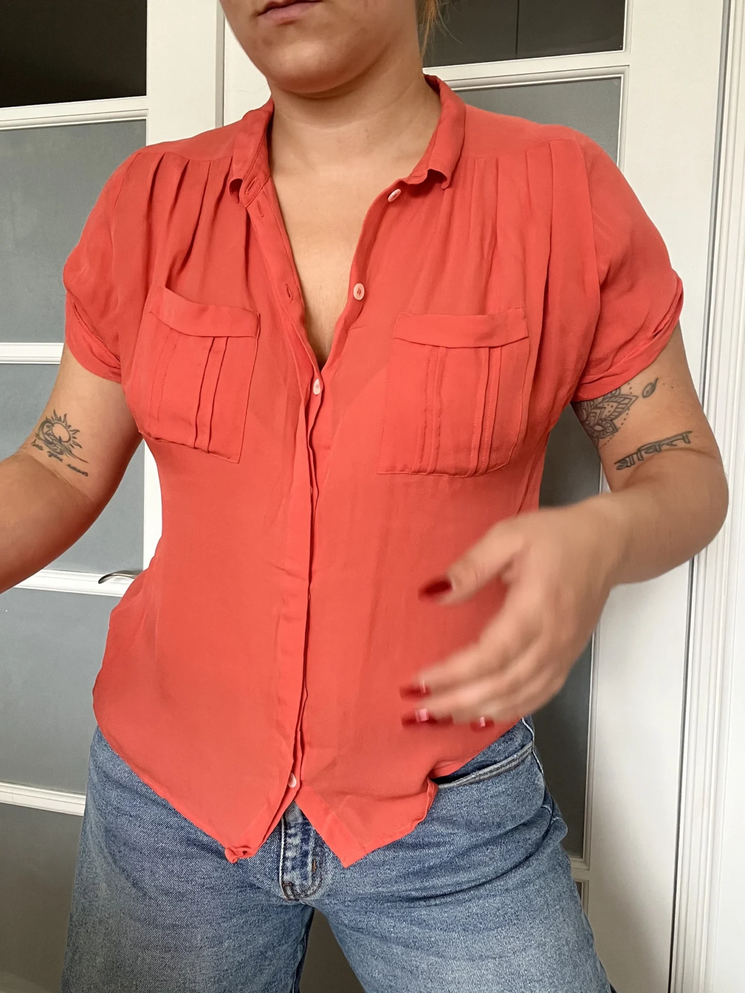 Image for Blouse Filipa Ka taille S 100% soie corail rose