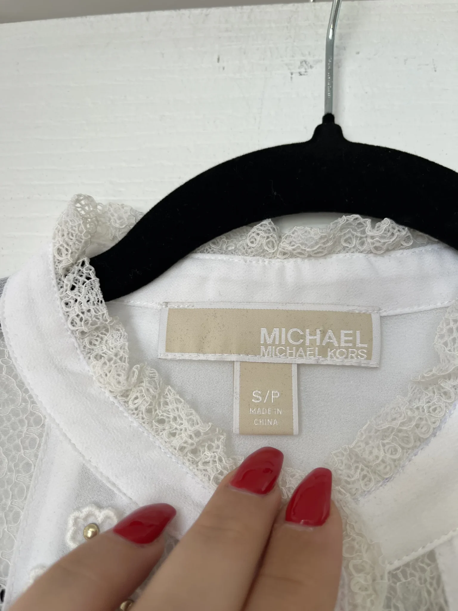 Image for Blouse blanche Michael Kors taille S broderies fleurs