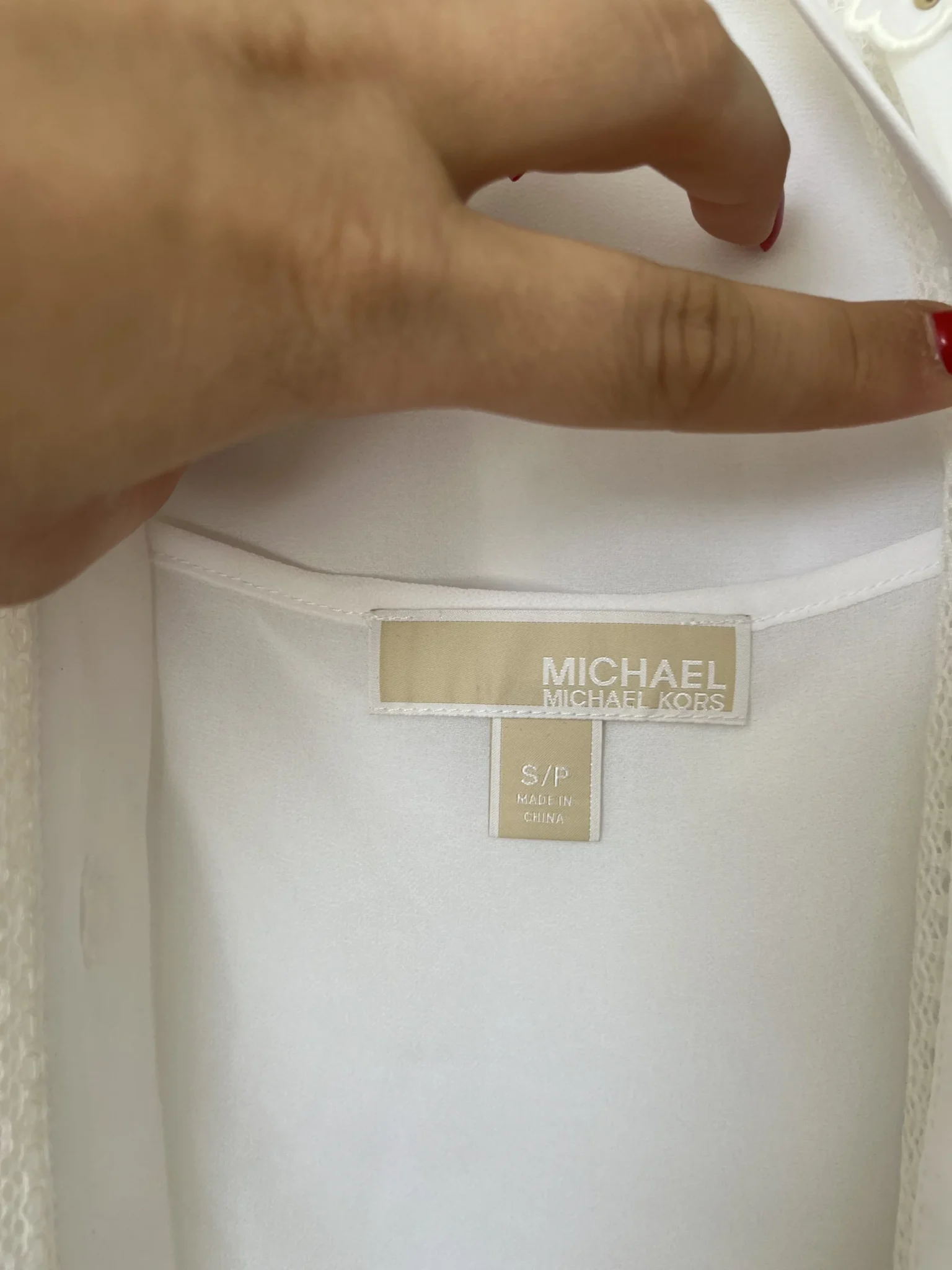 Image for Blouse blanche Michael Kors taille S broderies fleurs