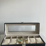 Featured thumbnail for Rangement 6 montres Unisexe effet cuir noir