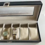 Thumbnail for Rangement 6 montres Unisexe effet cuir noir