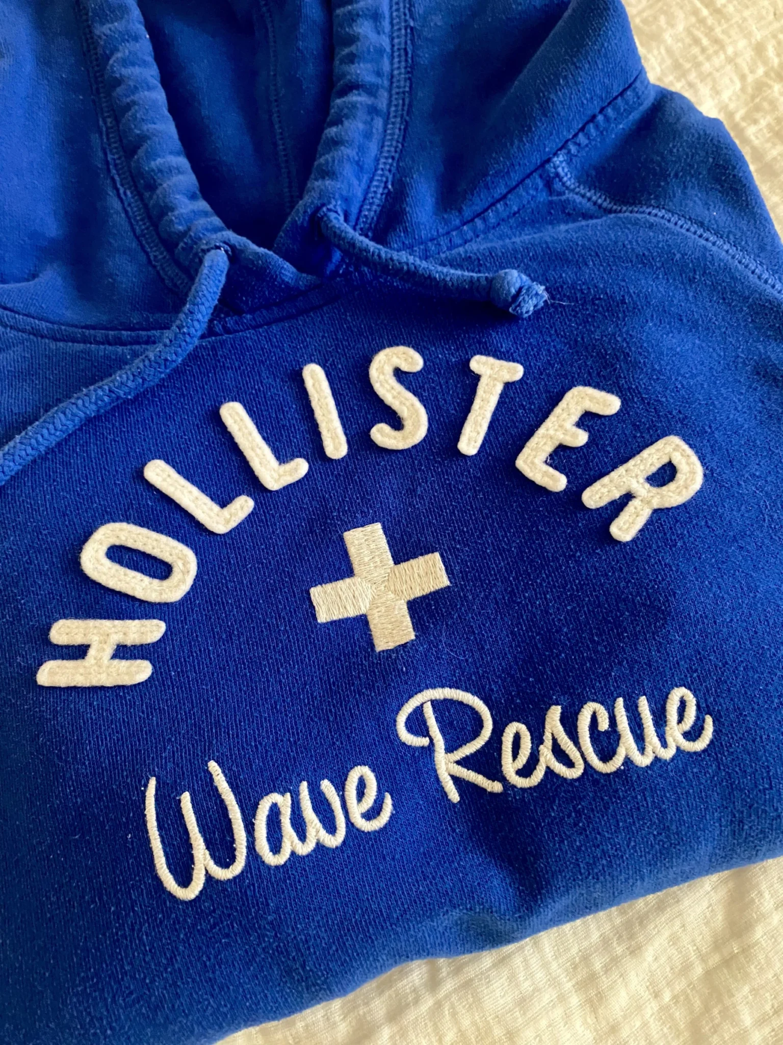 Image for Coton ouaté à capuchon bleu Hollister