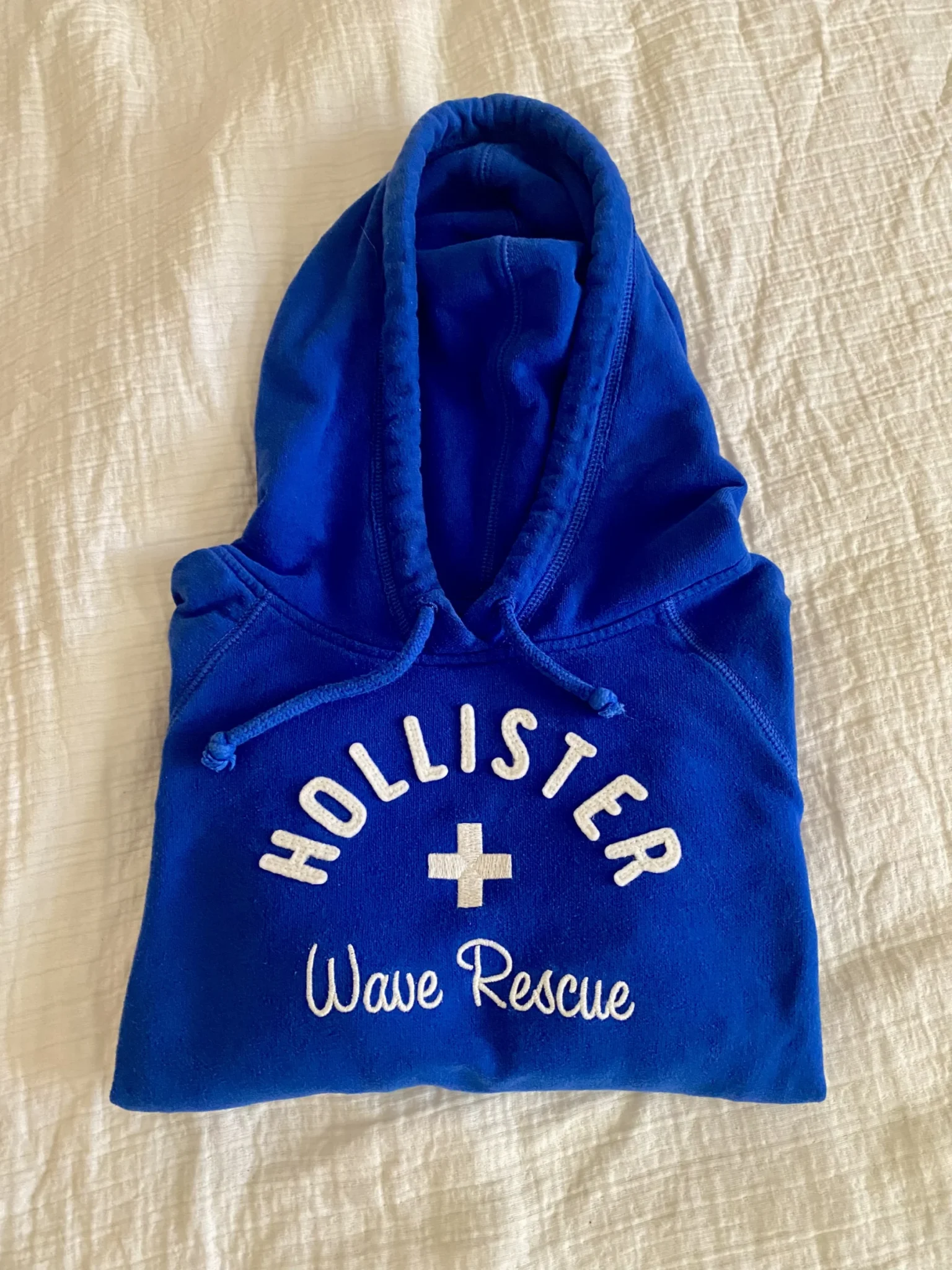 Image for Coton ouaté à capuchon bleu Hollister