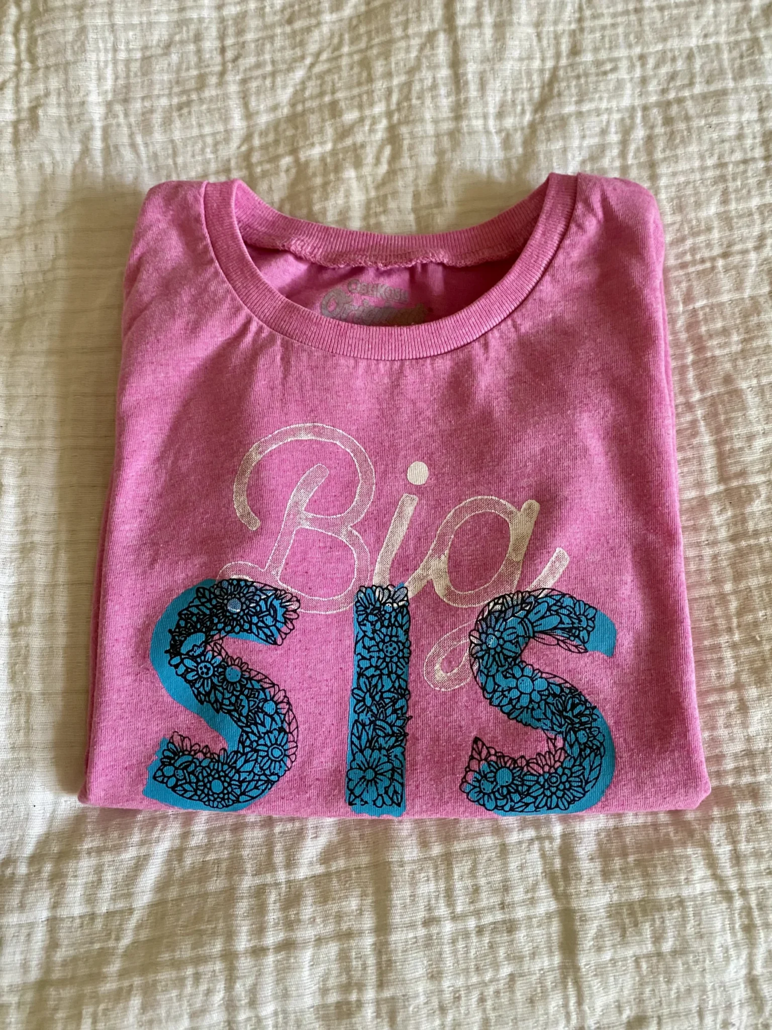 Image for T-shirt rose « Big Sis » (Carter’s Oshkosh)