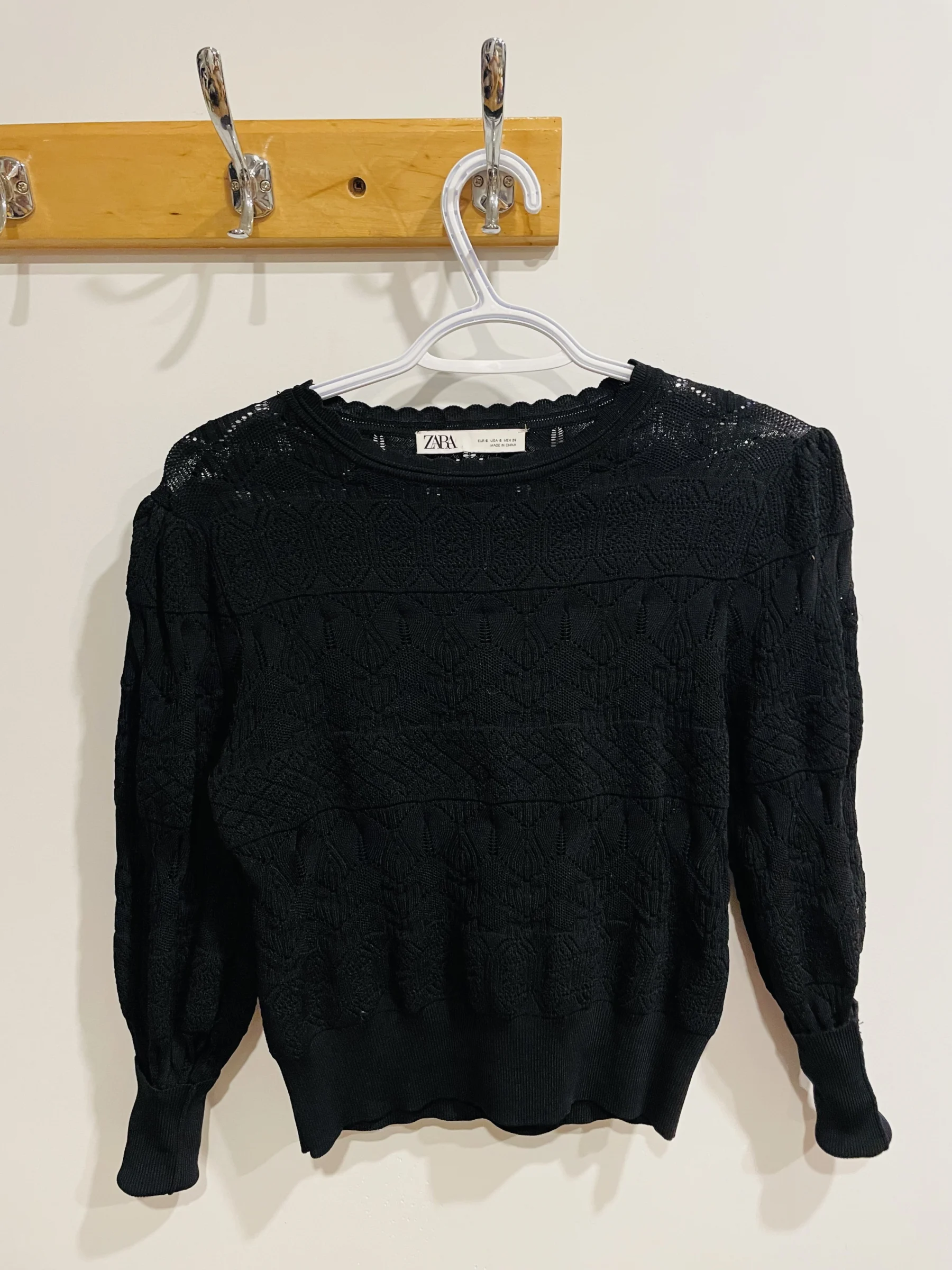 Chandail tricot manches bouffantes Zara seconde main