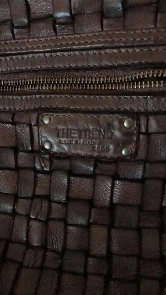 Image for Sac bandoulière the trend cuir tressé marron