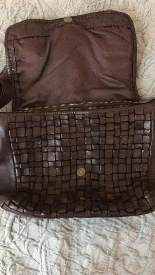 Image for Sac bandoulière the trend cuir tressé marron
