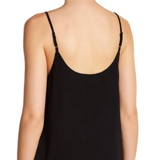 Image for Haut Camisole Noire Col en V Dex Black Mesh Trim V-Neck Cami Top