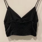 Thumbnail for Haut Camisole Noire Satinée Zara Black Satin Cami Crop Top