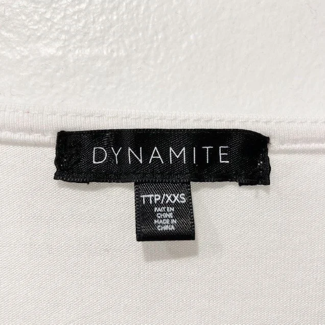 Image for Haut Chandail Blanc à Manches Longues Dynamite White Long Sleeve Ruched Tee Top