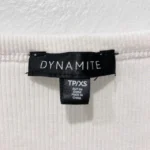Thumbnail for Haut Chandail Blanc Côtelé à Manches Longues Dynamite White Nyla Long Sleeve Henley Ribbed Top
