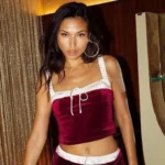 Featured thumbnail for Haut Camisole Rouge Velours Crème Satiné Princess Polly Emah Cream Satin & Red Velvet Crop Top Cami