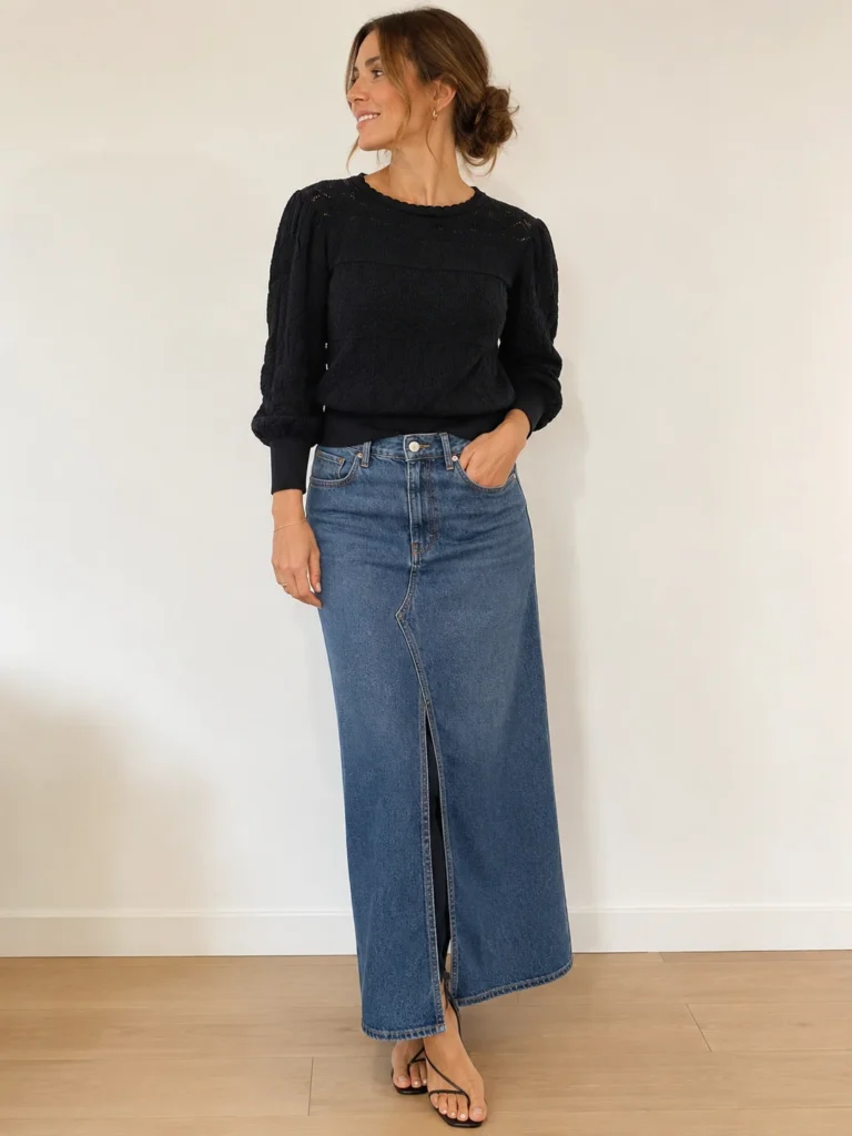 Image for Puff-sleeved knitted jumper
