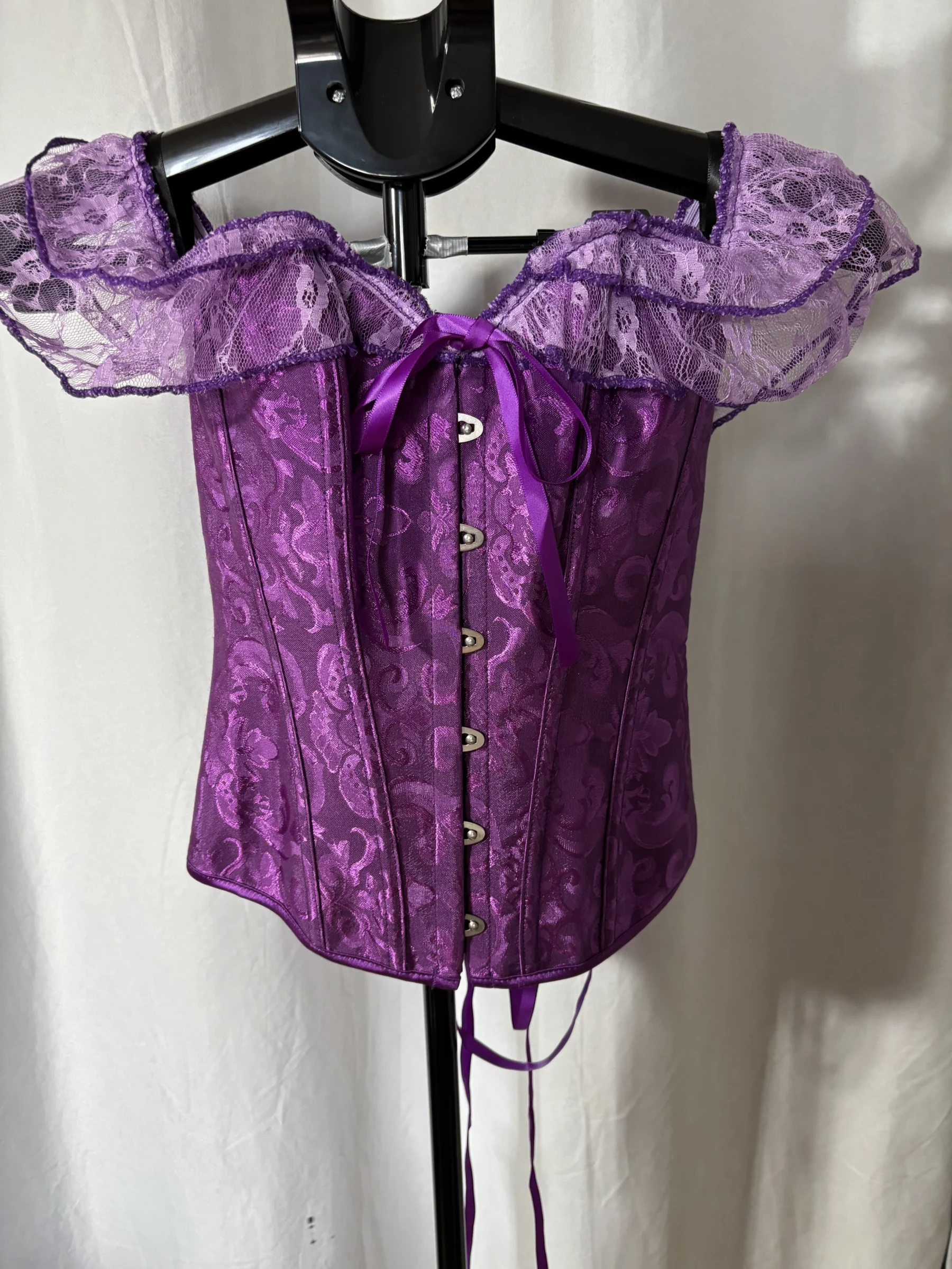 Corset bustier violet style victorien / gothique - Taille S *Autre seconde main