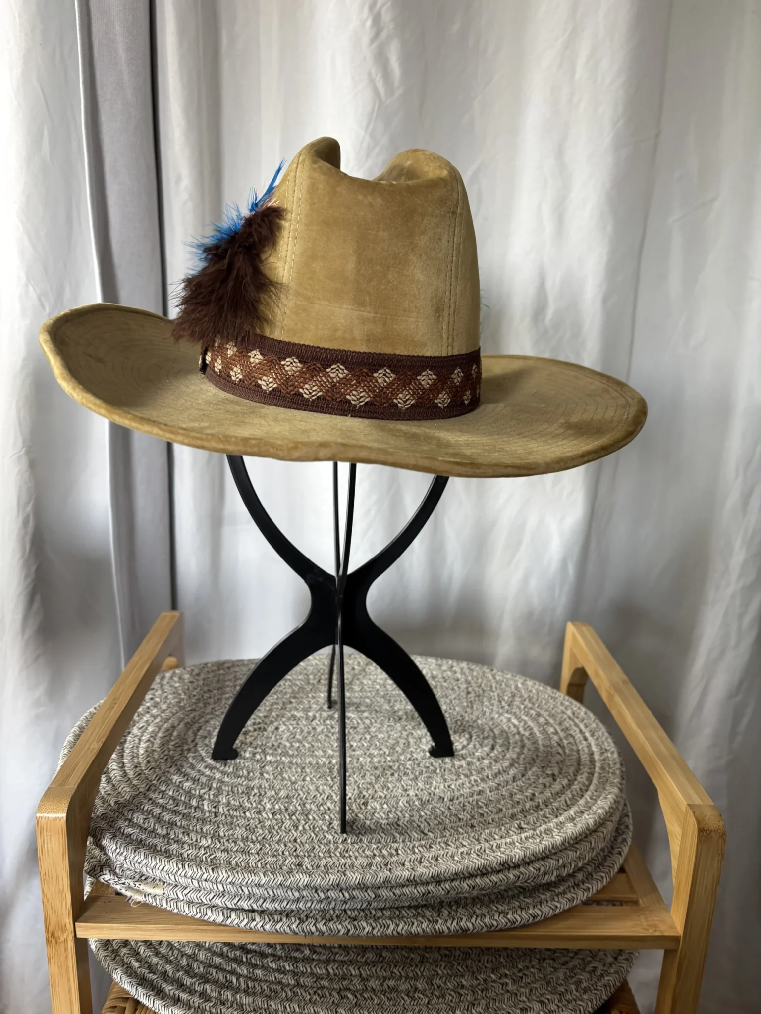 Image for BECO Vintage Western Cowboy Hat – Custom Boho Style – Size M (7 - 7 1/8)