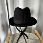Thumbnail for Titre : Chapeau Feutre Noir Vintage Gordon Supercraft - Taille M (57)