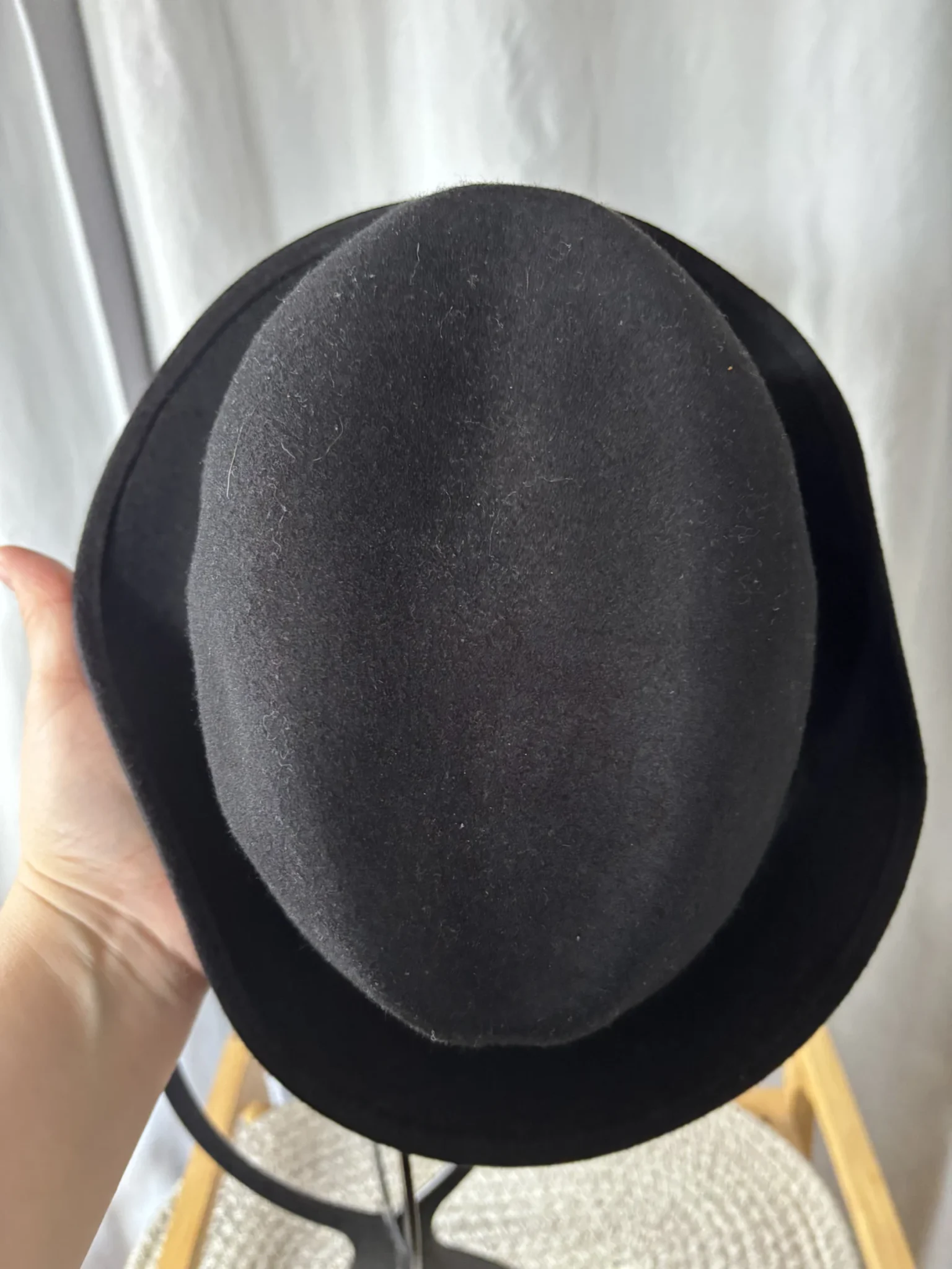 Image for Titre : Chapeau Feutre Noir Vintage Gordon Supercraft - Taille M (57)