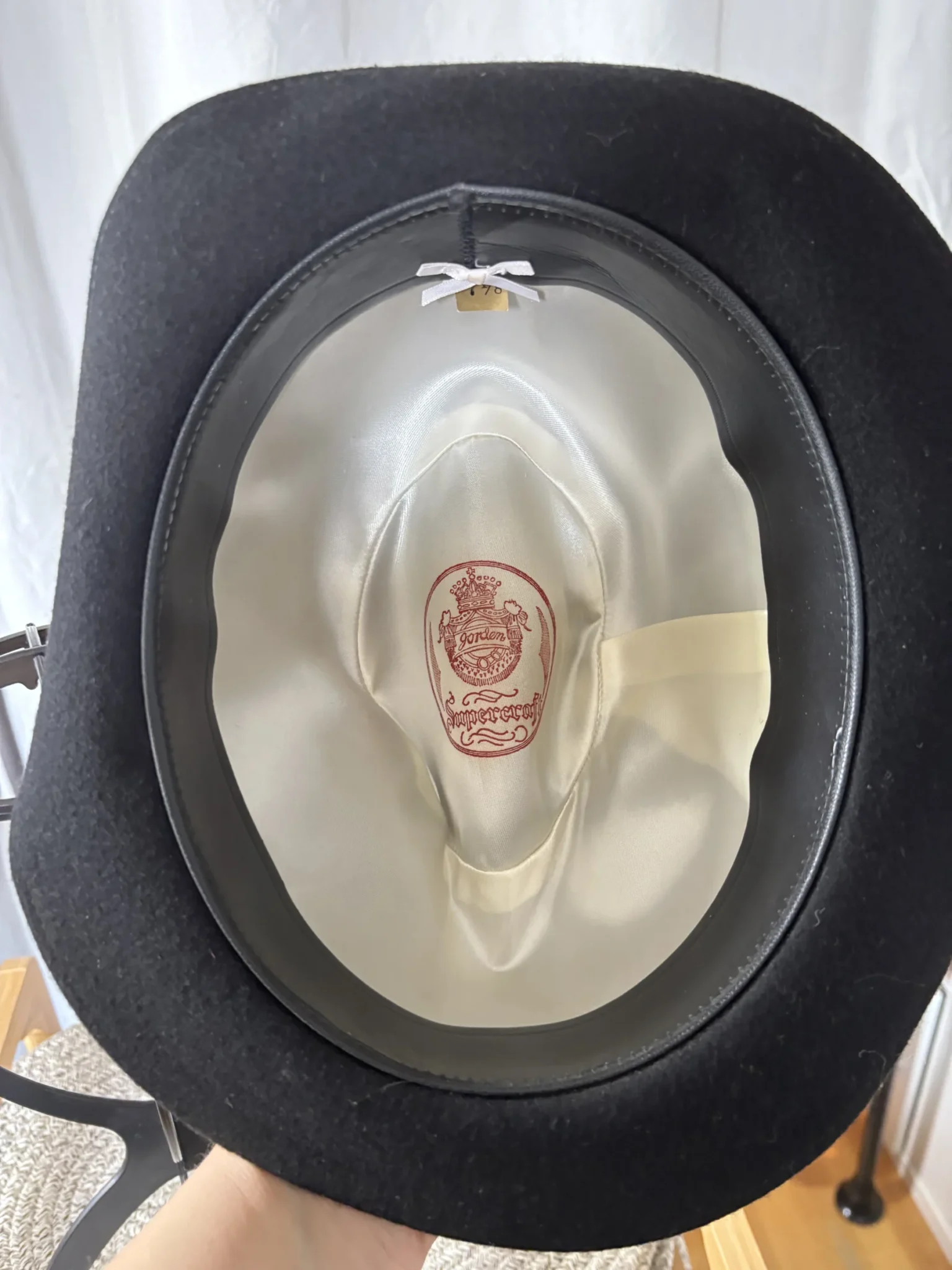Image for Titre : Chapeau Feutre Noir Vintage Gordon Supercraft - Taille M (57)