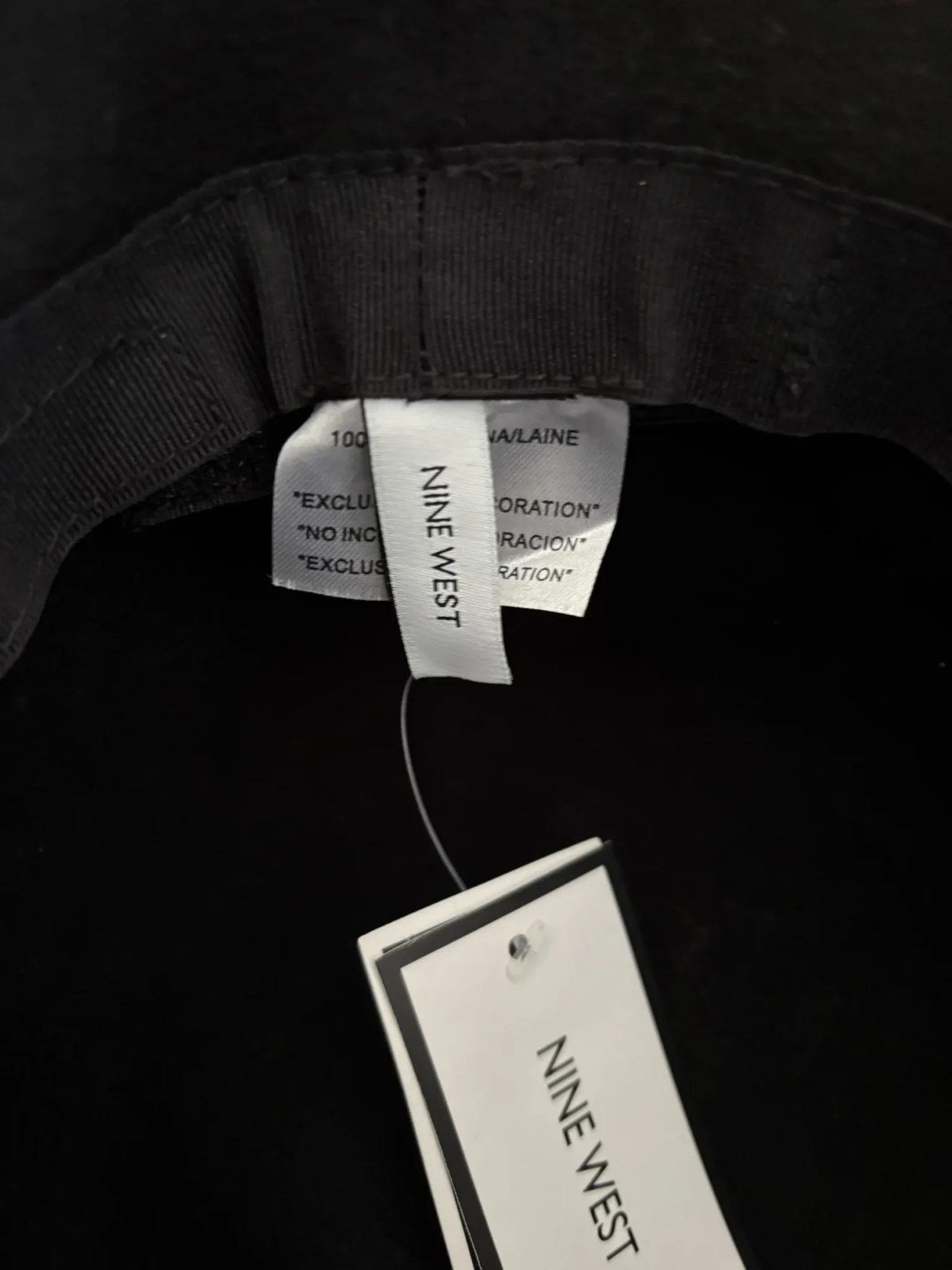 Image for Chapeau cloche Nine West noir 100 % laine – Neuf avec étiquettes (Prix d'origine : 68 $)