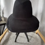 Thumbnail for Chapeau vintage 60s en feutre de laine "Doeskin" noir (Taille M / 22")