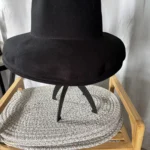 Thumbnail for Chapeau vintage 60s en feutre de laine "Doeskin" noir (Taille M / 22")