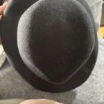 Thumbnail for Chapeau vintage 60s en feutre de laine "Doeskin" noir (Taille M / 22")