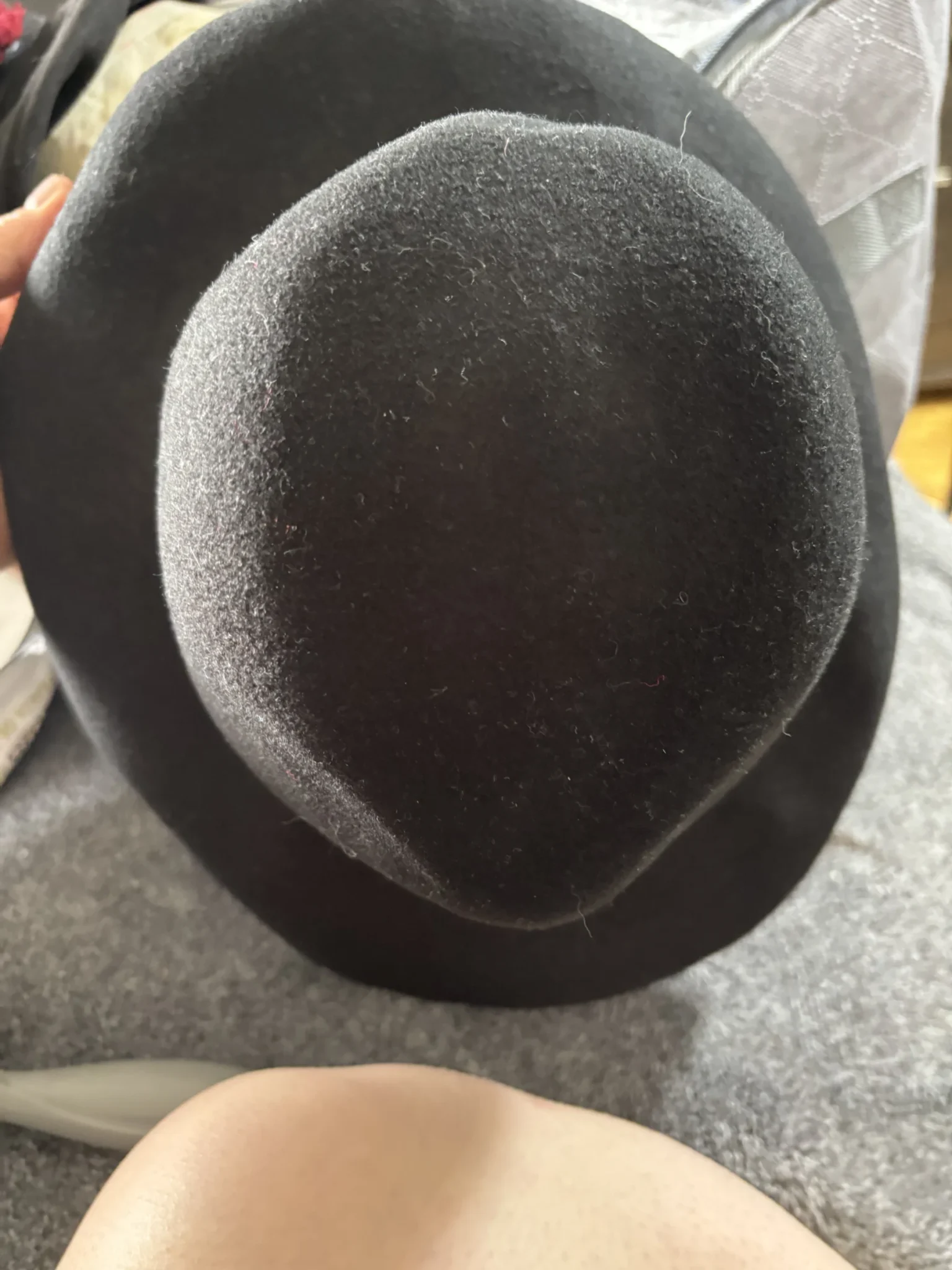 Image for Chapeau vintage 60s en feutre de laine "Doeskin" noir (Taille M / 22")