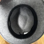 Thumbnail for Chapeau Fedora 100% Laine Parkhurst – Gris avec Plumes – Taille S (Petit)