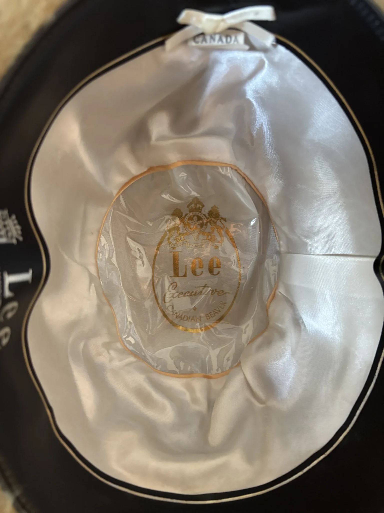 Image for Vintage Lee Executive Canadian Beaver Fur Felt Hat Size 7 1/8 - De Launière Montréal
