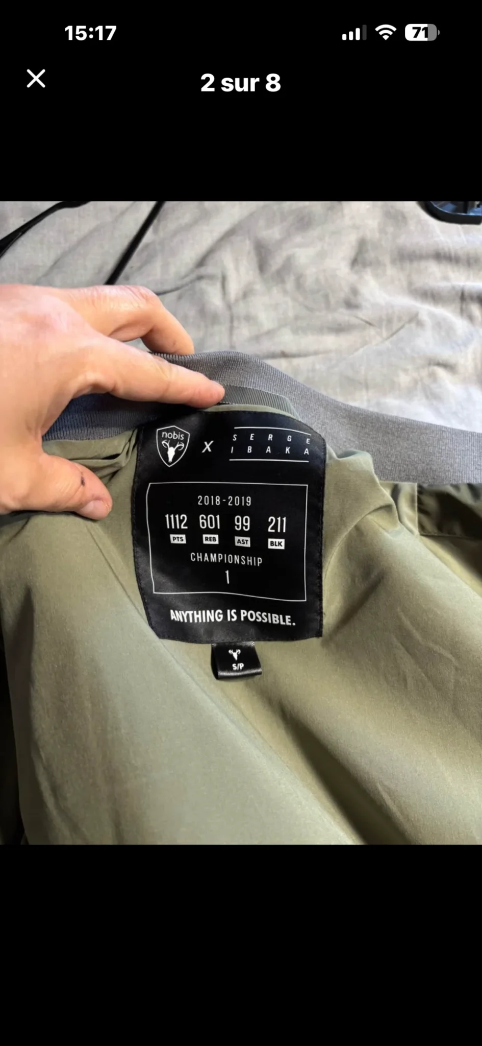 Image for Veste Bomber Nobis x Serge Ibaka (Édition Limitée) - Taille S/P - AUTHENTIQUE