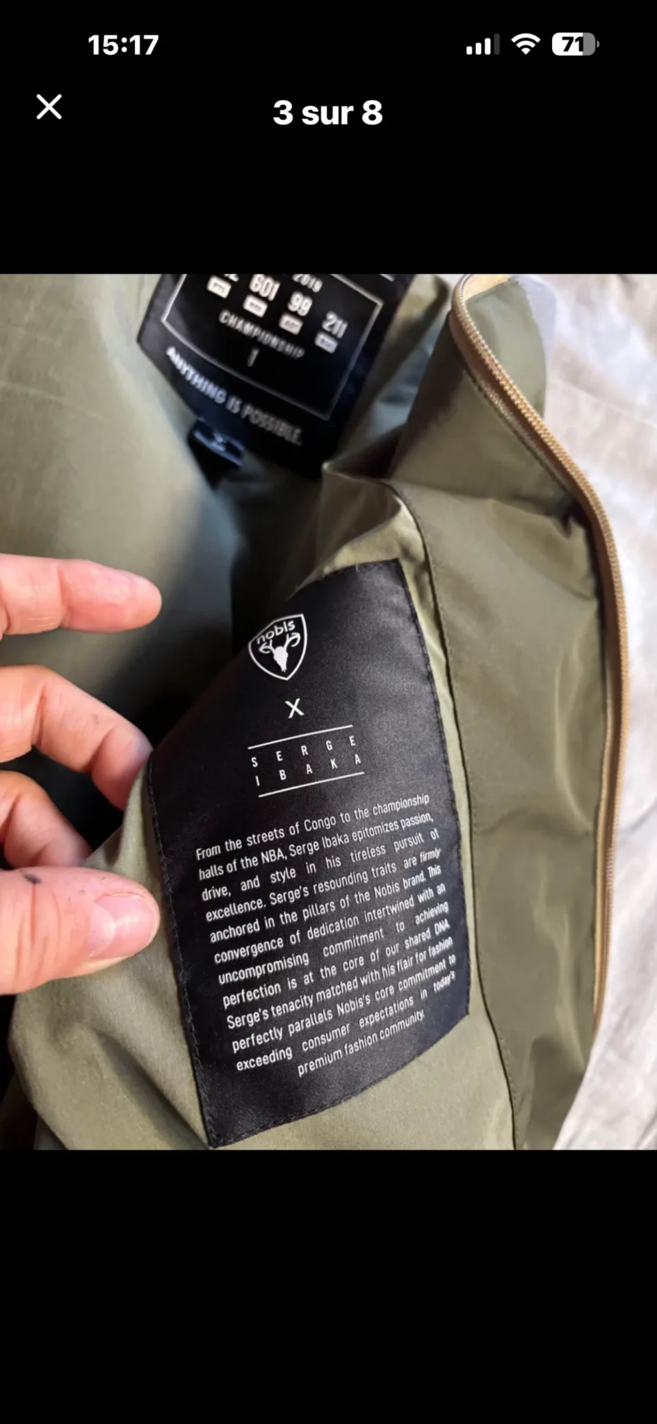 Image for Veste Bomber Nobis x Serge Ibaka (Édition Limitée) - Taille S/P - AUTHENTIQUE
