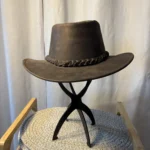 Featured thumbnail for Chapeau Outback Australien en cuir marron - 57 cm