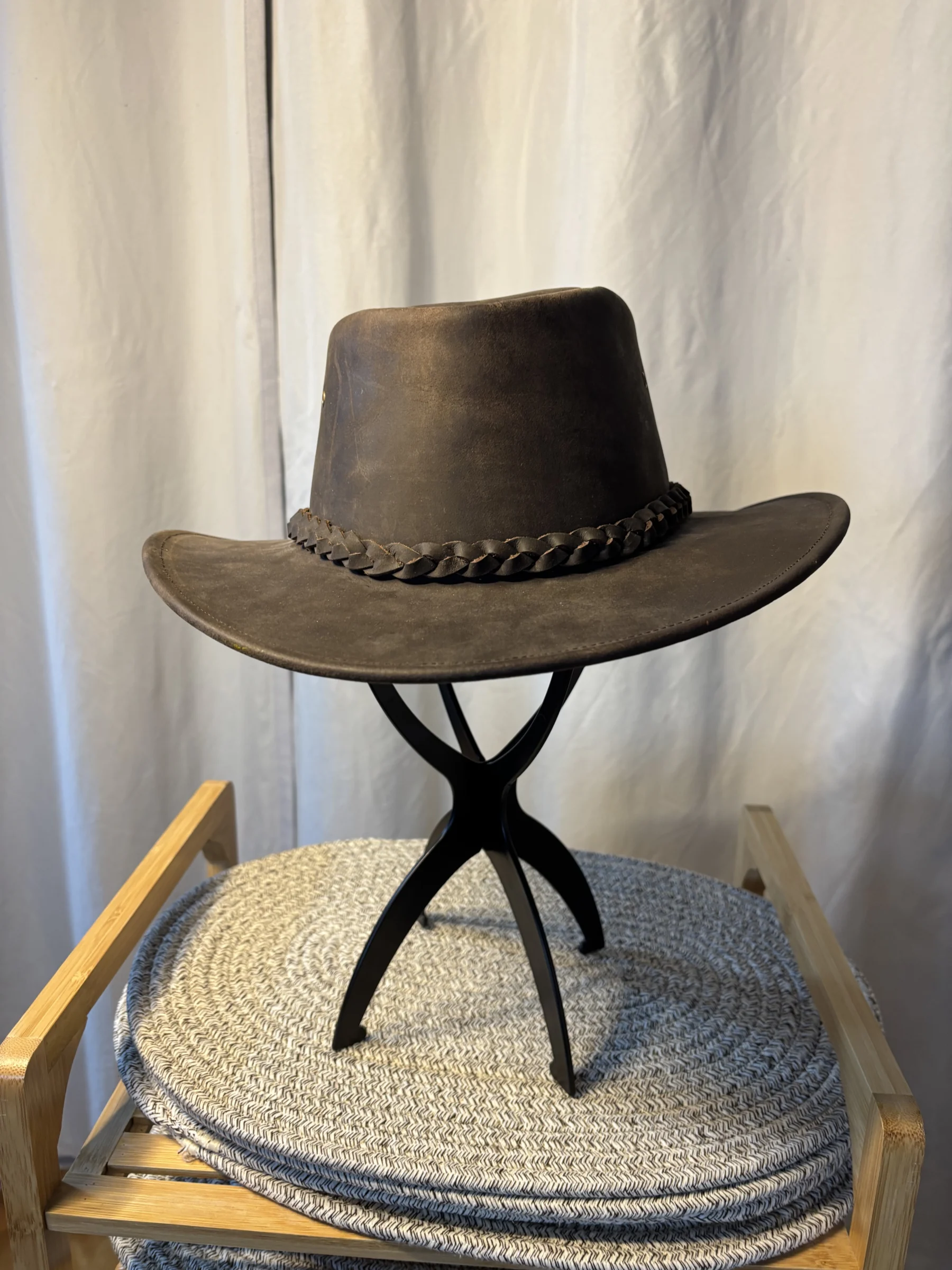 Chapeau Outback Australien en cuir marron - 57 cm *Autre seconde main