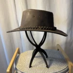 Thumbnail for Chapeau Outback Australien en cuir marron - 57 cm