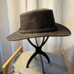 Thumbnail for Chapeau Outback Australien en cuir marron - 57 cm