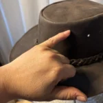 Thumbnail for Chapeau Outback Australien en cuir marron - 57 cm