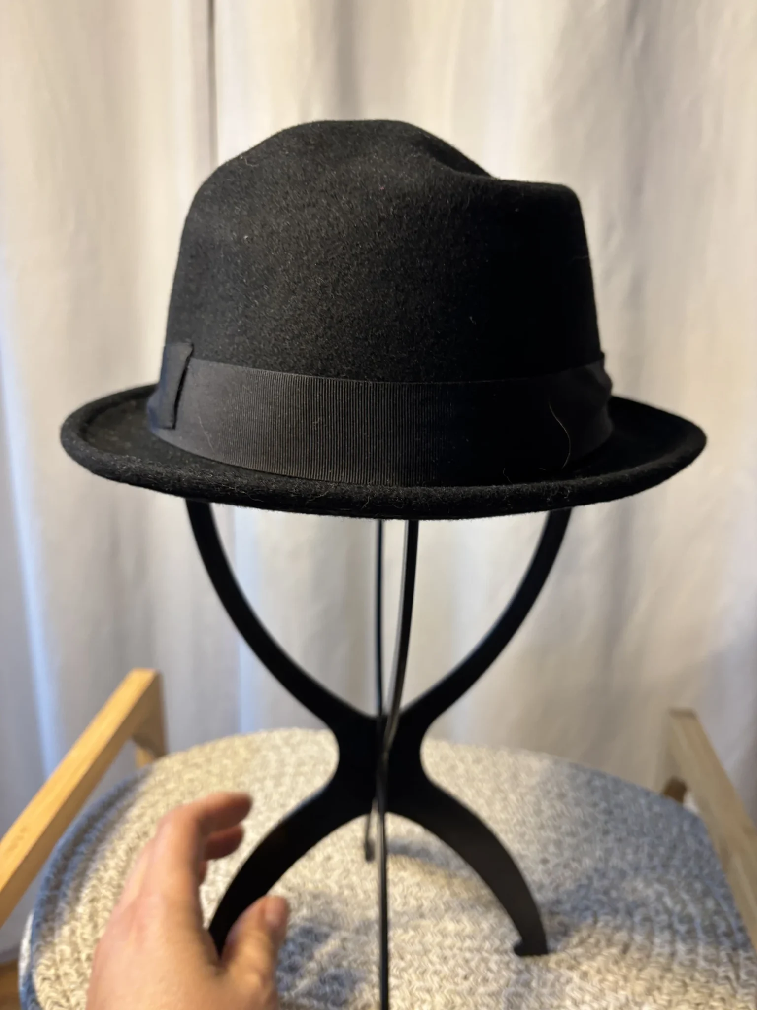 Image for Chapeau Fedora Noir en Laine « Le 31 » (Simons) - Fabriqué en Italie - Taille M/ 57