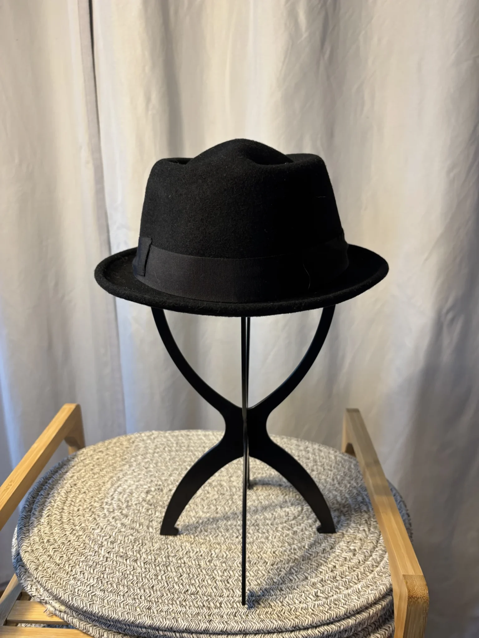 Image for Chapeau Fedora Noir en Laine « Le 31 » (Simons) - Fabriqué en Italie - Taille M/ 57