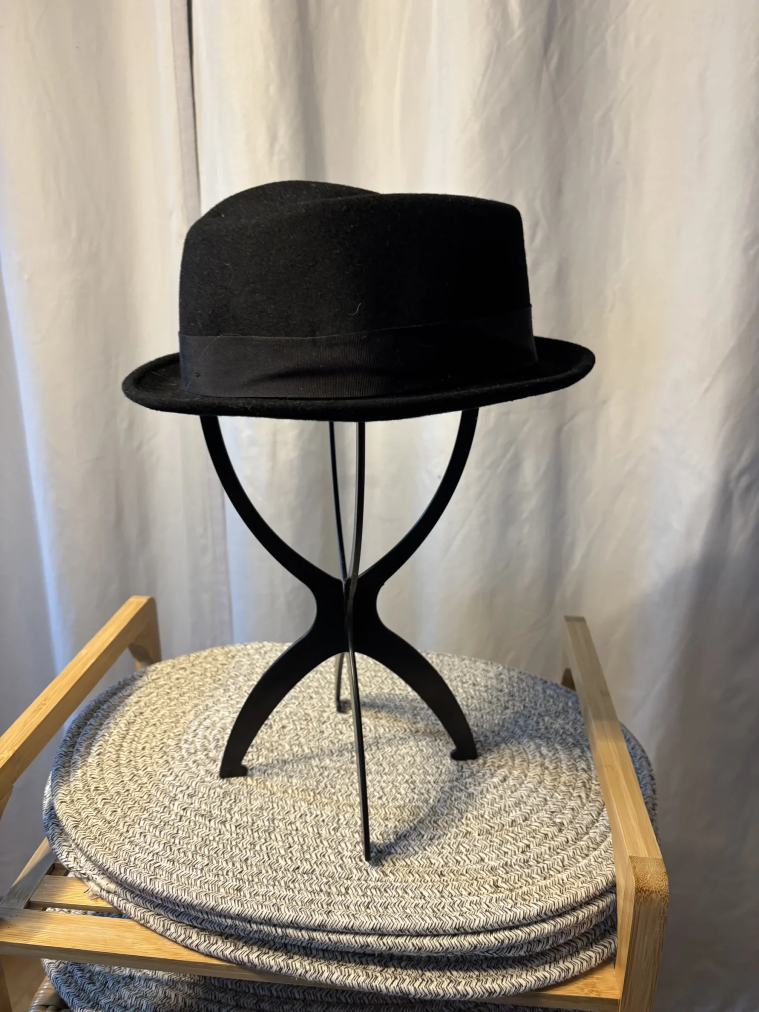 Image for Chapeau Fedora Noir en Laine « Le 31 » (Simons) - Fabriqué en Italie - Taille M/ 57