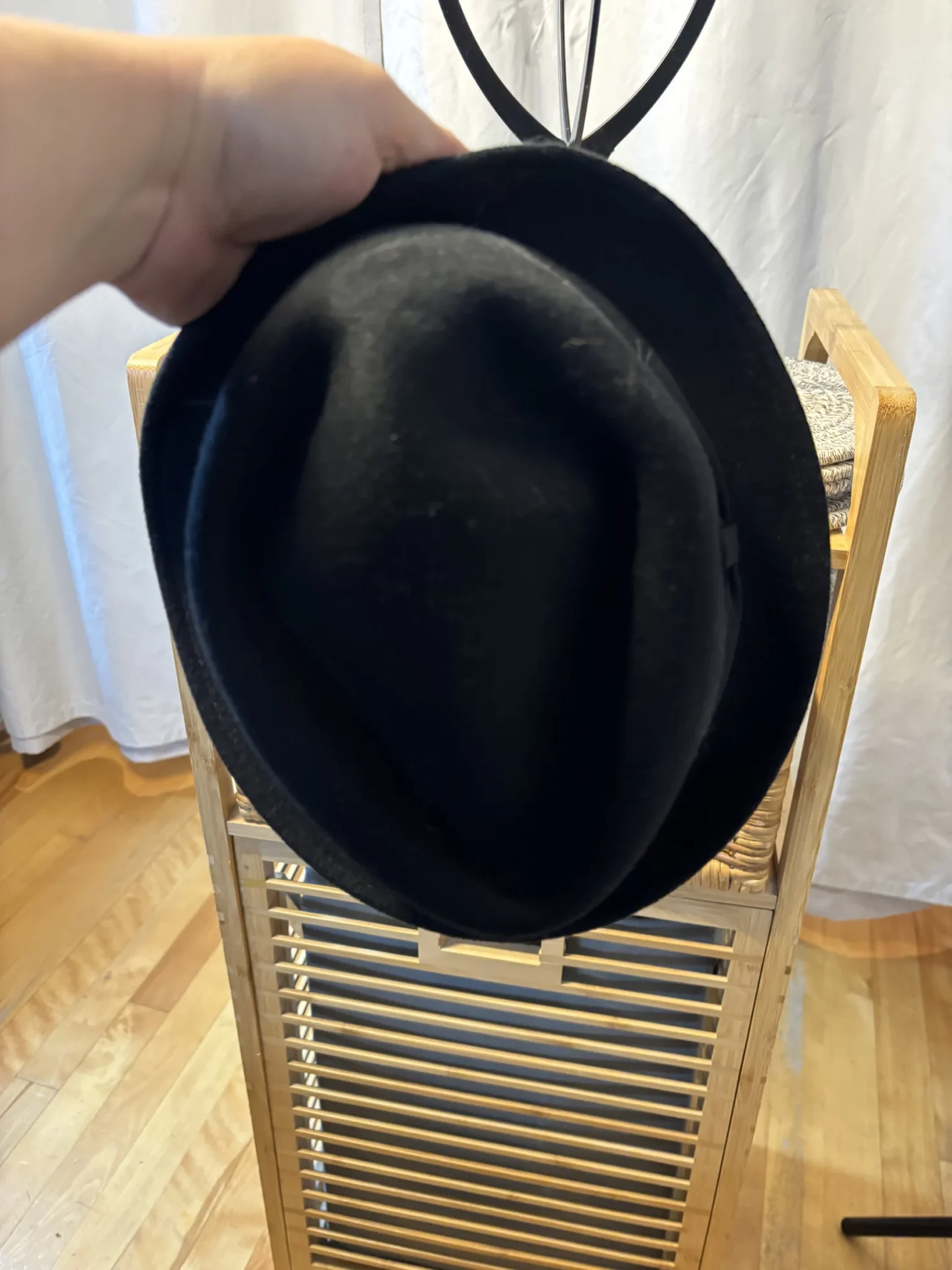Image for Chapeau Fedora Noir en Laine « Le 31 » (Simons) - Fabriqué en Italie - Taille M/ 57