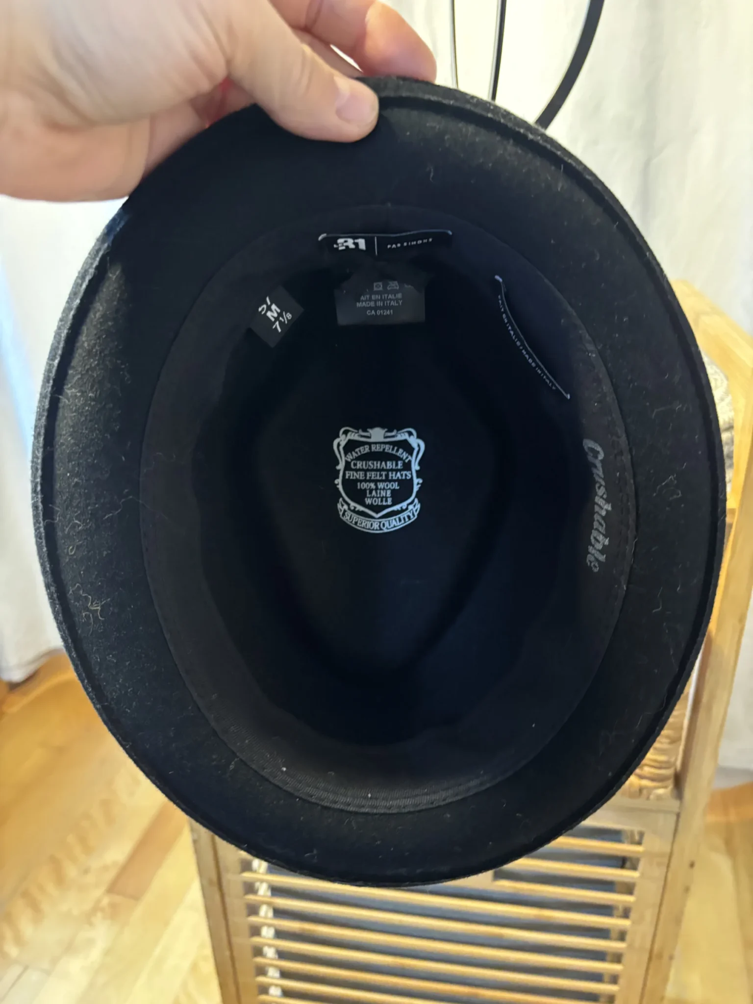 Image for Chapeau Fedora Noir en Laine « Le 31 » (Simons) - Fabriqué en Italie - Taille M/ 57