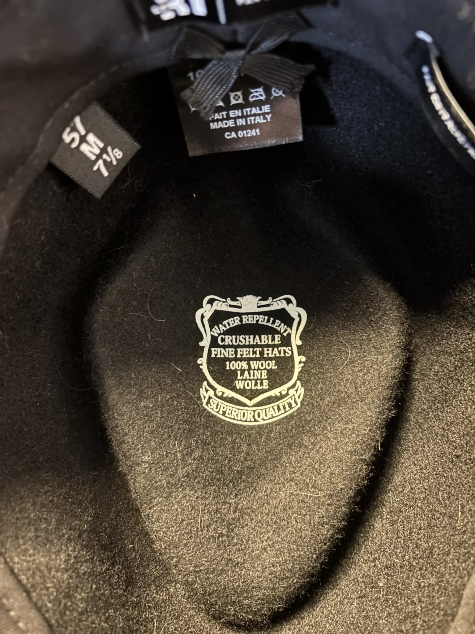 Image for Chapeau Fedora Noir en Laine « Le 31 » (Simons) - Fabriqué en Italie - Taille M/ 57