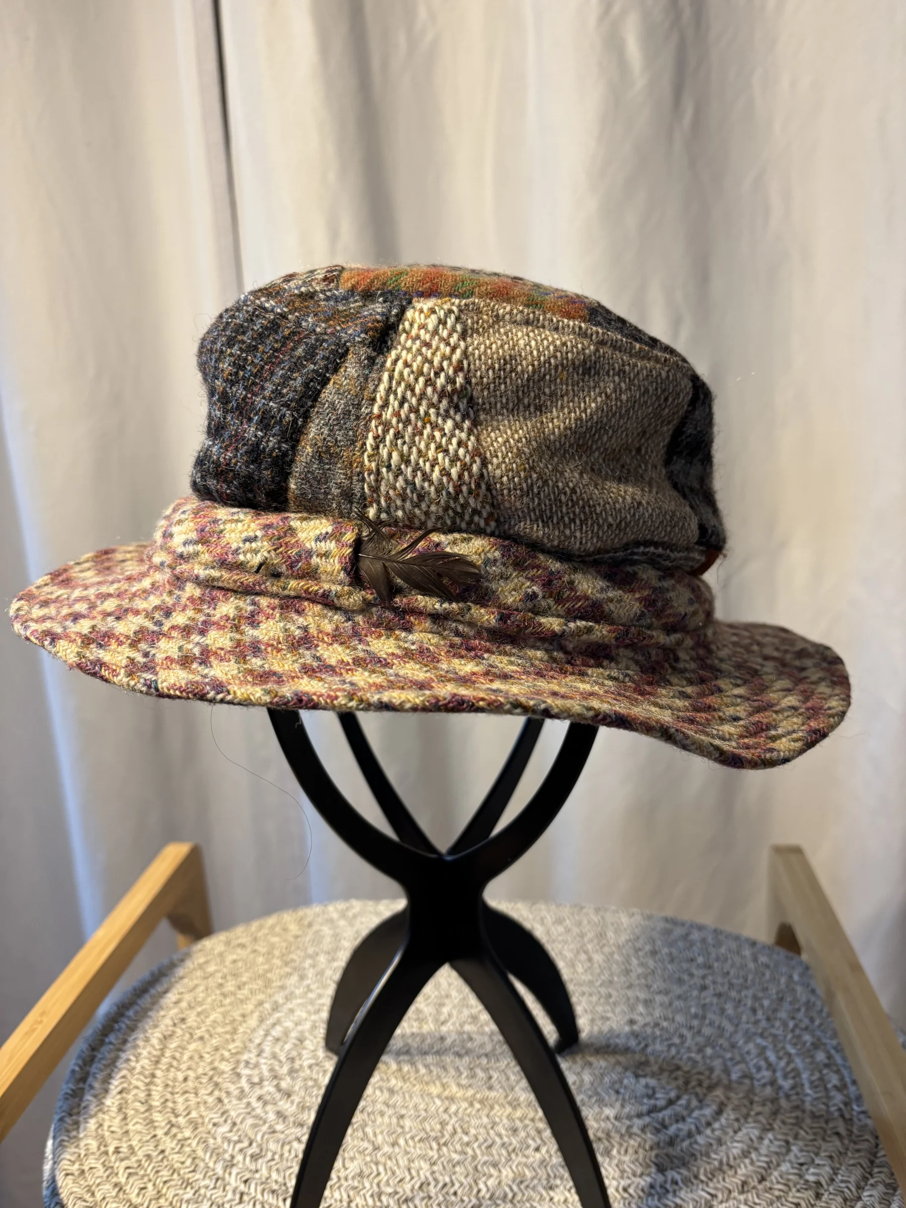 Authentique Chapeau de Marche Irlandais en Tweed Donegal Vintage - Taille M (100% Laine) *Autre seconde main