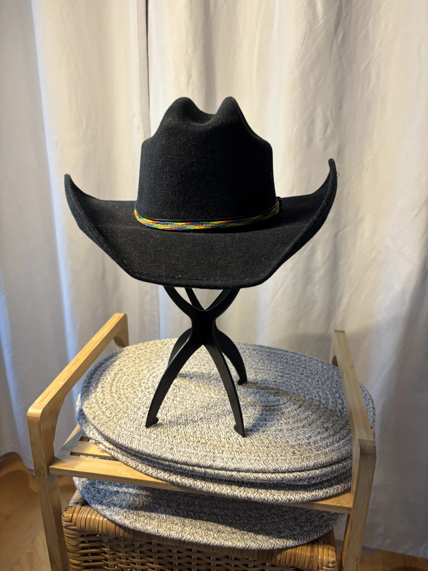 Chapeau de Cowboy Western Noir - Fabriqué au Mexique - Taille S (SM) *Autre seconde main
